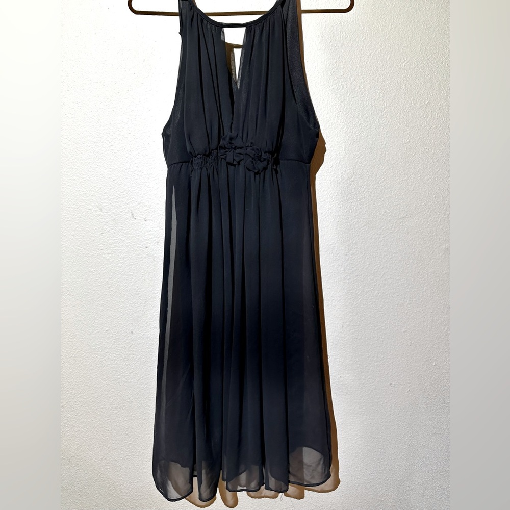 Black Flowered Chest Dress